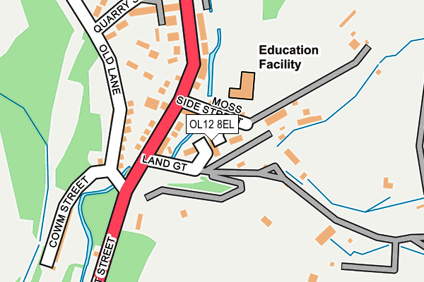 OL12 8EL map - OS OpenMap – Local (Ordnance Survey)