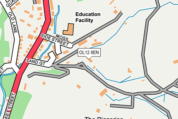 OL12 8EN map - OS OpenMap – Local (Ordnance Survey)