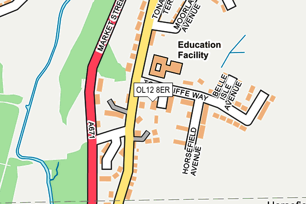 OL12 8ER map - OS OpenMap – Local (Ordnance Survey)