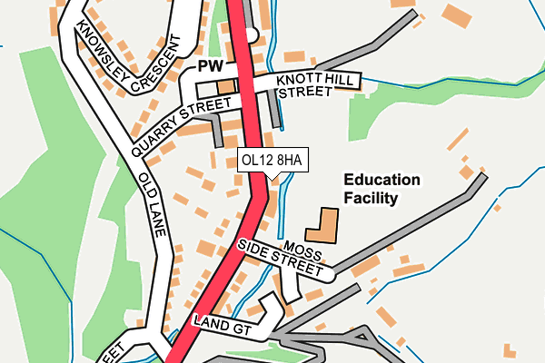 OL12 8HA map - OS OpenMap – Local (Ordnance Survey)