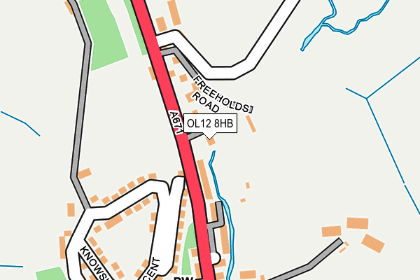 OL12 8HB map - OS OpenMap – Local (Ordnance Survey)