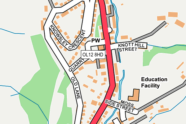 OL12 8HD map - OS OpenMap – Local (Ordnance Survey)