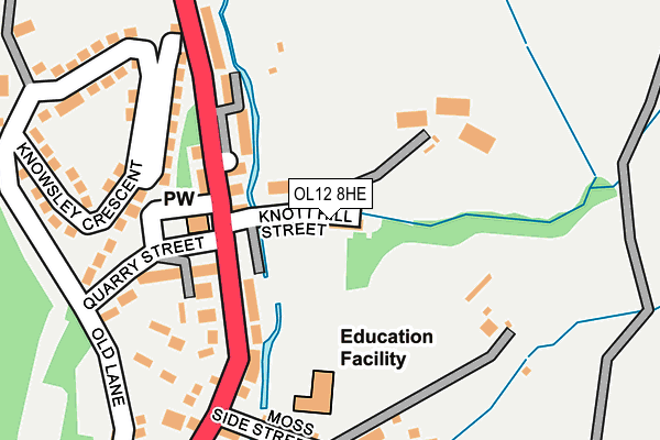 OL12 8HE map - OS OpenMap – Local (Ordnance Survey)