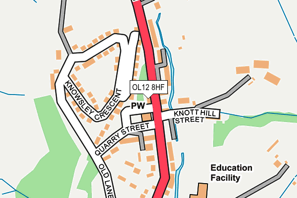 OL12 8HF map - OS OpenMap – Local (Ordnance Survey)