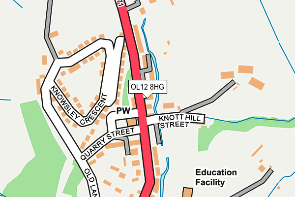 OL12 8HG map - OS OpenMap – Local (Ordnance Survey)