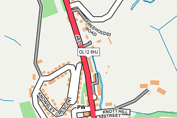 OL12 8HJ map - OS OpenMap – Local (Ordnance Survey)