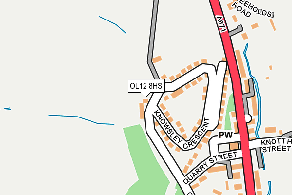 OL12 8HS map - OS OpenMap – Local (Ordnance Survey)