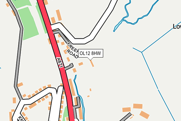 OL12 8HW map - OS OpenMap – Local (Ordnance Survey)