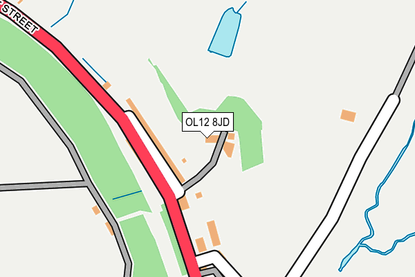 OL12 8JD map - OS OpenMap – Local (Ordnance Survey)