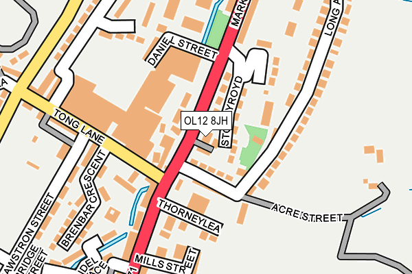 OL12 8JH map - OS OpenMap – Local (Ordnance Survey)