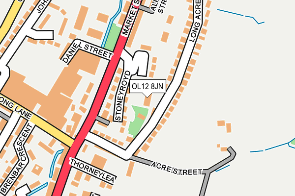OL12 8JN map - OS OpenMap – Local (Ordnance Survey)