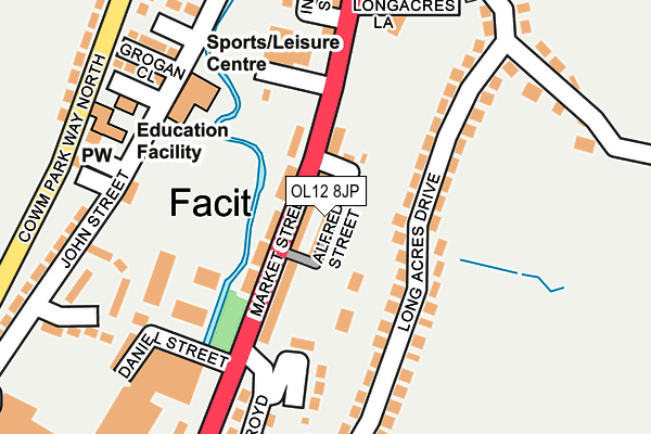 OL12 8JP map - OS OpenMap – Local (Ordnance Survey)