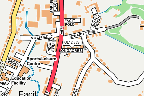 OL12 8JS map - OS OpenMap – Local (Ordnance Survey)