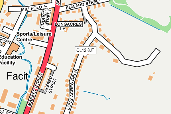 OL12 8JT map - OS OpenMap – Local (Ordnance Survey)