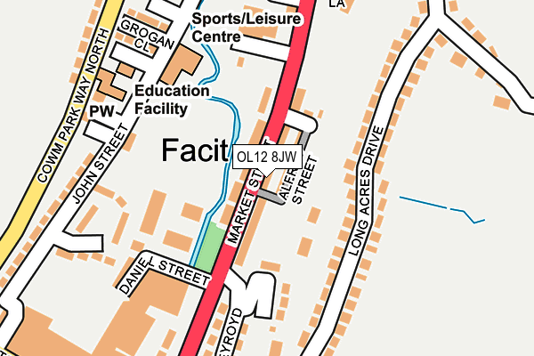 OL12 8JW map - OS OpenMap – Local (Ordnance Survey)