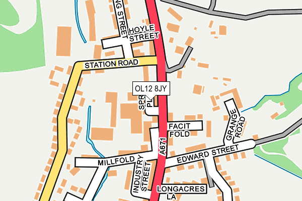 OL12 8JY map - OS OpenMap – Local (Ordnance Survey)