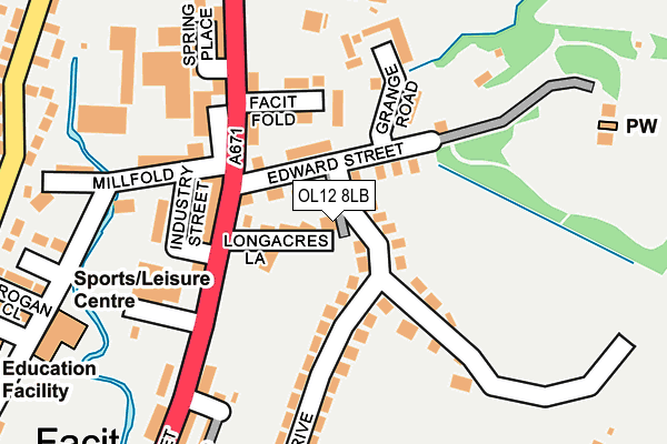 OL12 8LB map - OS OpenMap – Local (Ordnance Survey)