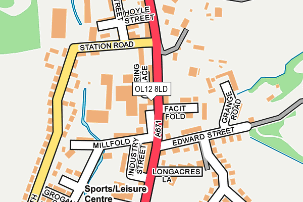 OL12 8LD map - OS OpenMap – Local (Ordnance Survey)