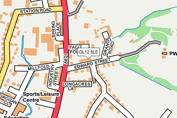 OL12 8LE map - OS OpenMap – Local (Ordnance Survey)