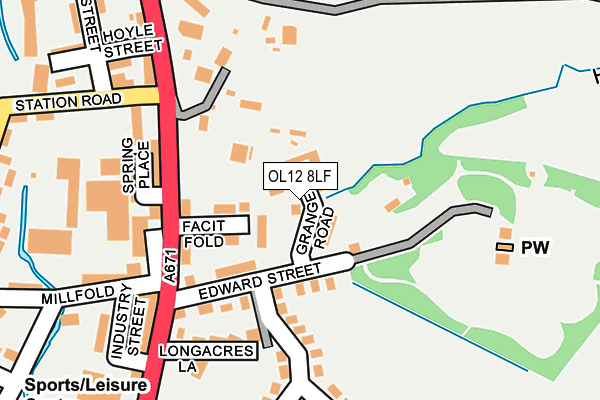 OL12 8LF map - OS OpenMap – Local (Ordnance Survey)