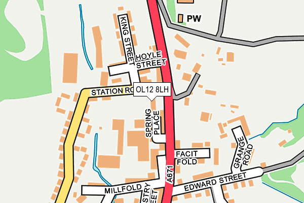 OL12 8LH map - OS OpenMap – Local (Ordnance Survey)