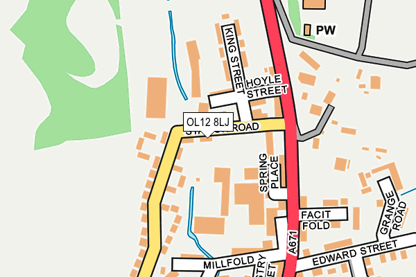 OL12 8LJ map - OS OpenMap – Local (Ordnance Survey)