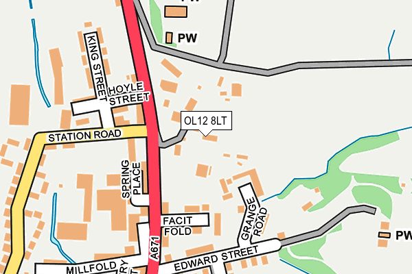 OL12 8LT map - OS OpenMap – Local (Ordnance Survey)