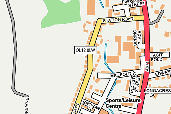 OL12 8LW map - OS OpenMap – Local (Ordnance Survey)