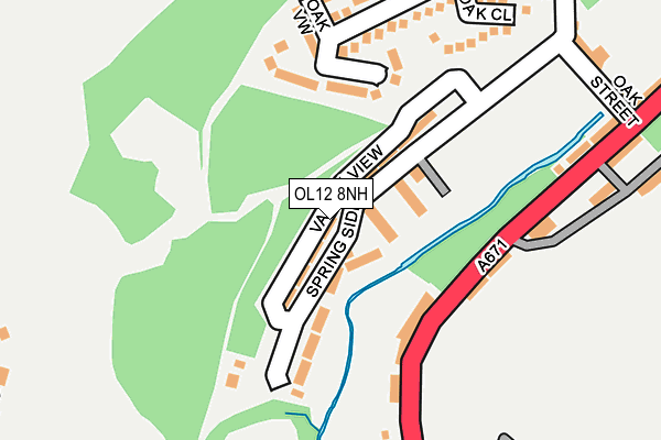 OL12 8NH map - OS OpenMap – Local (Ordnance Survey)