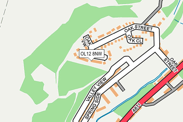 OL12 8NW map - OS OpenMap – Local (Ordnance Survey)