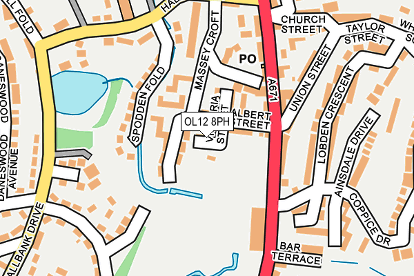 OL12 8PH map - OS OpenMap – Local (Ordnance Survey)