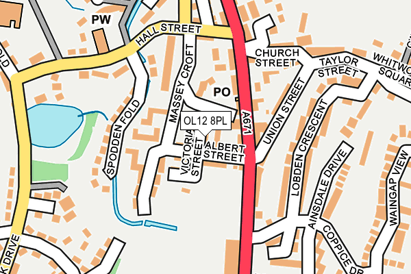 OL12 8PL map - OS OpenMap – Local (Ordnance Survey)