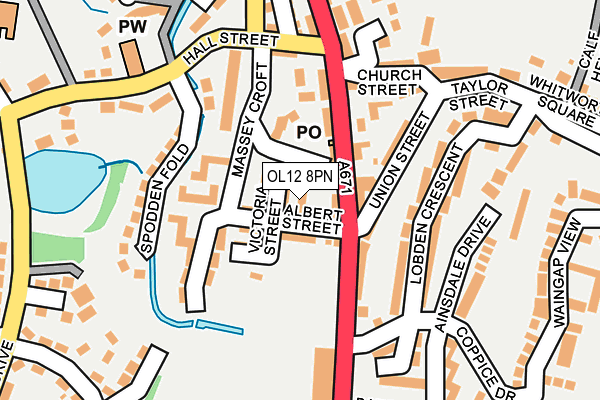 OL12 8PN map - OS OpenMap – Local (Ordnance Survey)