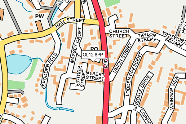 OL12 8PP map - OS OpenMap – Local (Ordnance Survey)