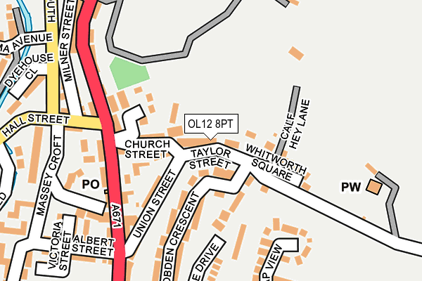 OL12 8PT map - OS OpenMap – Local (Ordnance Survey)