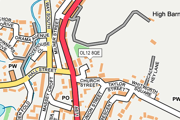 OL12 8QE map - OS OpenMap – Local (Ordnance Survey)