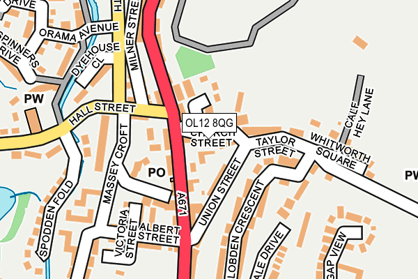 OL12 8QG map - OS OpenMap – Local (Ordnance Survey)