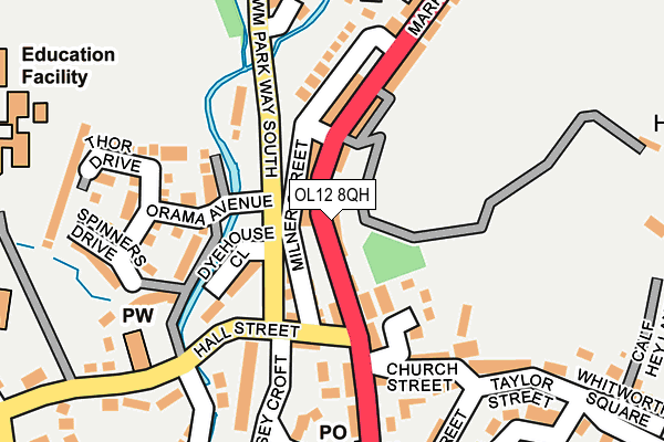 OL12 8QH map - OS OpenMap – Local (Ordnance Survey)