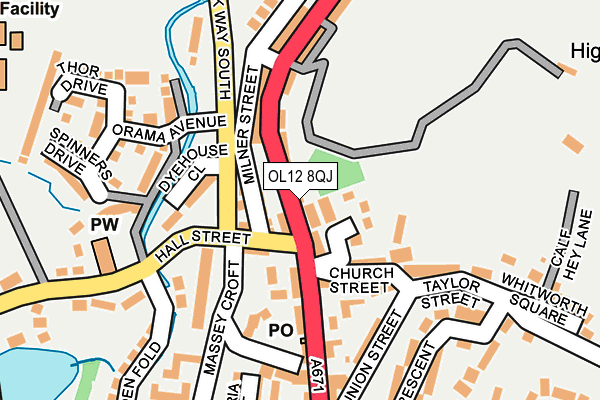 OL12 8QJ map - OS OpenMap – Local (Ordnance Survey)