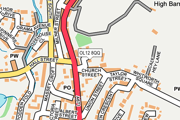OL12 8QQ map - OS OpenMap – Local (Ordnance Survey)