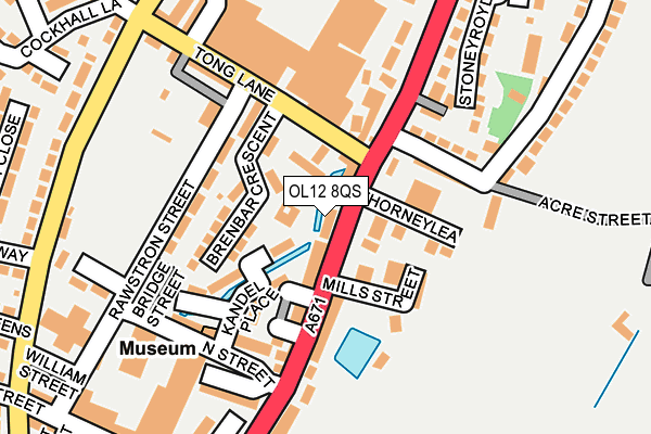 OL12 8QS map - OS OpenMap – Local (Ordnance Survey)