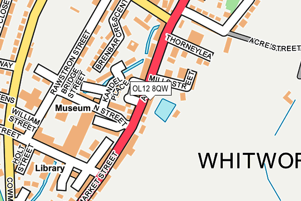 OL12 8QW map - OS OpenMap – Local (Ordnance Survey)