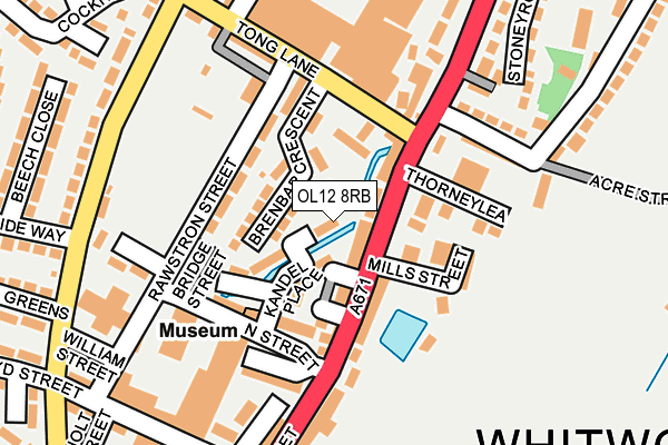 OL12 8RB map - OS OpenMap – Local (Ordnance Survey)