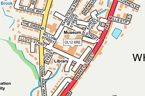 OL12 8RE map - OS OpenMap – Local (Ordnance Survey)