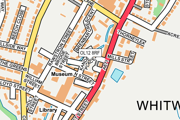 OL12 8RF map - OS OpenMap – Local (Ordnance Survey)