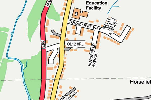 OL12 8RL map - OS OpenMap – Local (Ordnance Survey)