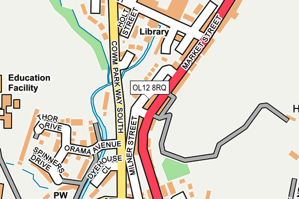 OL12 8RQ map - OS OpenMap – Local (Ordnance Survey)