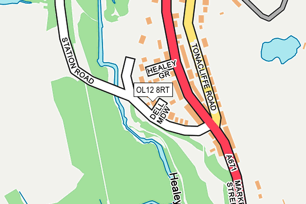 OL12 8RT map - OS OpenMap – Local (Ordnance Survey)