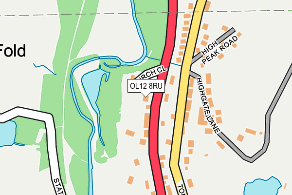 OL12 8RU map - OS OpenMap – Local (Ordnance Survey)