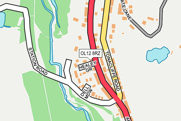 OL12 8RZ map - OS OpenMap – Local (Ordnance Survey)